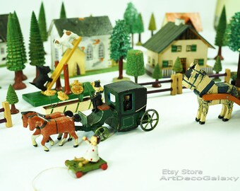 Antique Erzgebirge Putz Village- 51 pieces