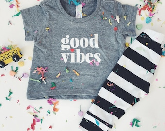 VALENTINE'S GOOD VIBES Tee - Gray Tri-blend T-Shirt- Baby and Toddler