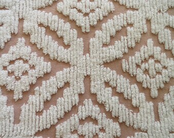 SALE...Mocha Brown Chenille Wedding Ring Vintage Fabric...12 x 28"