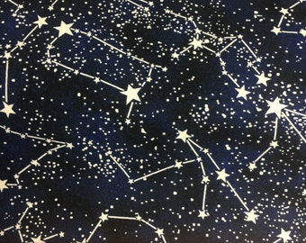 Timeless Treasures - Glow in the Dark Constellations - Midnight - Fabric by the Yard CG2750-MIDN