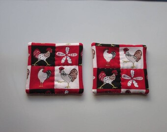 refrigerator magnets red chicken roosters hand quilted refrigerator magnets set of 2