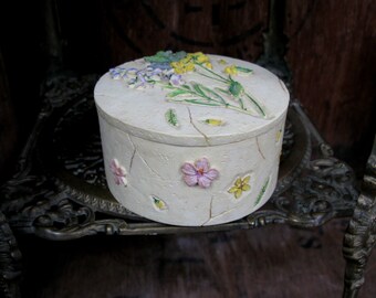 Wildflower Box, Ceramic Box, Floral Box, Flower Box, Vintage Box, Trinket Box, Jewellery Box, Keepsake Box, Jewelry Box, Ceramic Trinket Box