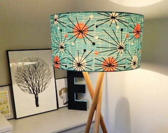 1950s Retro Atomic Fabric Lampshade