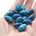 Vintage Blue Green Marbled Oval Lucite Beads 18mm (12)