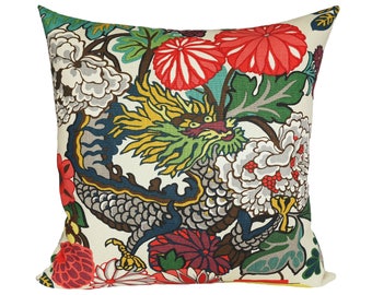 READY TO SHIP - 24x24 Chiang Mai Dragon Alabaster pillow cover
