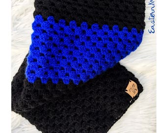 Thin blue line // baby blanket