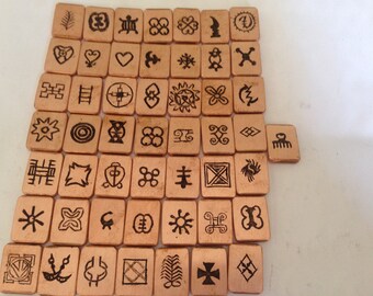 Adinkra staves. Africa symbols. Solid copper adinkra staves