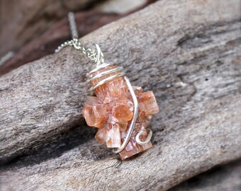 Natural Aragonite Necklace - Rough Stone Necklace - Raw Stone Jewelry - Aragonite Jewelry - Gypsy Boho Jewelry - Boho Gypsy Necklace