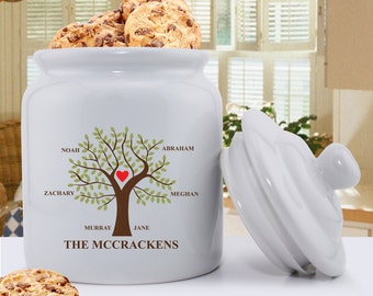 Personalized Traditional Family Tree Ceramic Cookie Jar - Ceramic Cookie Jar - Cookie Jar - Kitchen Decor - GC1418 TRADITIONAL