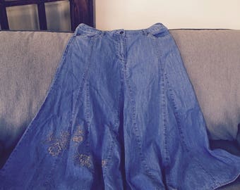 Retro Faded Glory Collectible Jean Skirt Mid-Calf