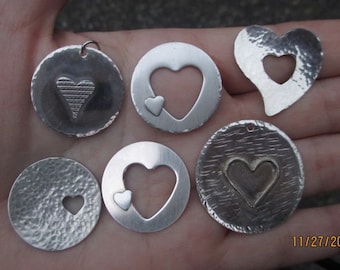 Sterling Silver Heart Pendant 1" size-You choose which one