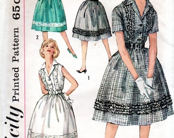 1960s Simplicity Sewing Pattern 3923 Misses One-Piece Step-In Dress Size 12