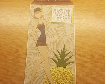 Handmade Prima Doll Tag-Doll Tag-Prima Doll Tag- Gift Tag-Gift Card Holder-Pineapple theme-Bookmark-One of a Kind
