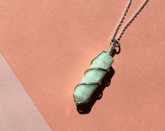 aquamarine sterling silver necklace