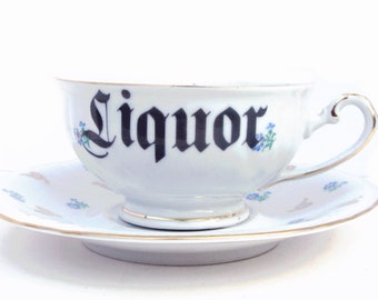 SALE - Damaged - Liquor Altered Vintage Teacup