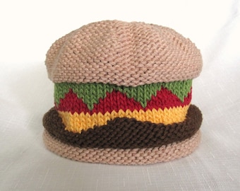 Knit Tasty Burger Baby Cotton Hat, great photo prop