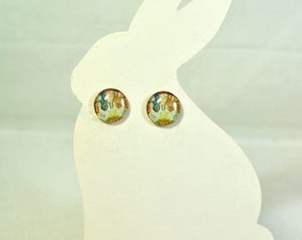 Bunny Post Earrings Dynamic Dutchie Duo - Pet Bunny Rabbit Jewelry - Bunny Earrings -Dutch Rabbit Earrings - Woodland Animal - Bunny Jewelry