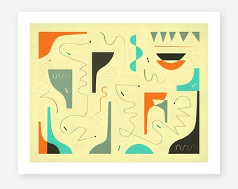 SMALL TALK (Giclée Fine Art Print) Abstract Wall Art for the Home Decor