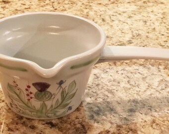 Stoneware Gravy Boat in Thistleware by Buchan - Scotland / Scottish Pottery / Thistle Pottery / Thistle Gravy Boat / Buchan Stoneware