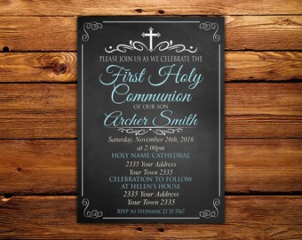 First Communion Invitation Boy. Boy First Communion Invitation. First Communion Invitation Printable. First Communion Boy. Holy Communion.