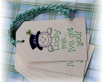 St. Patrick's Day - Lucky Me - Shamrocks- gift/hang tags- (6)