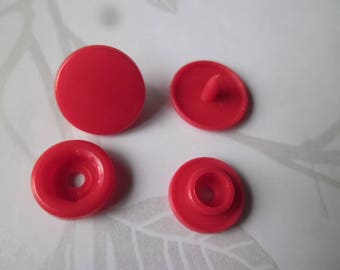 x 1 set of 10 Red snaps KAM T5 12 mm plastic