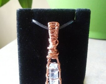 Quartz| |crystal| |necklace| |copper| charged and cleansed in the New Year's Eve moonlight!