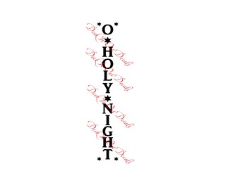 O Holy Night with stars Vinyl lettering ....E00016