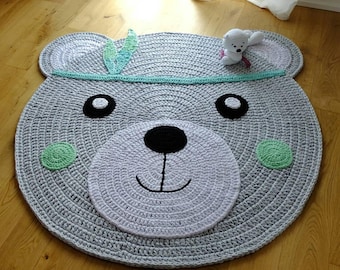 Nursery rug "Bärchi"/Bear Carpet/bear/rug/crochet/Teddy/carpet