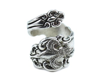 FLEUR De LIS Spoon Ring, Silver Spoon Rings, New Orleans French Ring