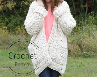 Cloud Cardigan Pattern, Crochet Pattern, Super Chunky Cardigan Pattern, Crochet Cardigan Pattern, Chunky Cardigan Pattern