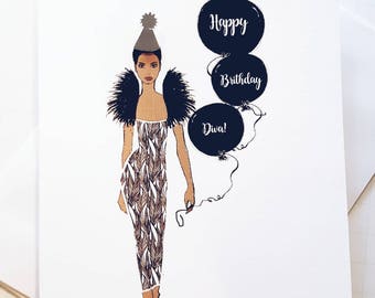Diva birthday card | Etsy