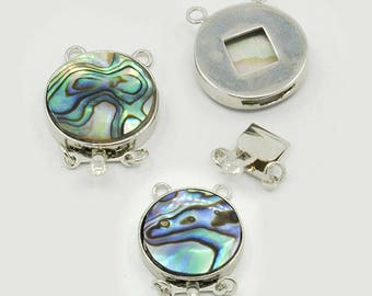Shelley - Platinum Metal Color, Abalone/Paua Shell Box Clasp