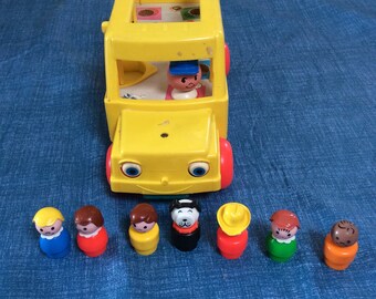 Vintage Fisher Price Little People #191 School Bus