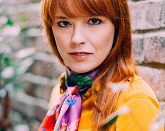 VISION SCARF - Silk Satin Printed Scarf