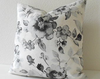 Double sided, Black and white floral Decorative Pillow Cover