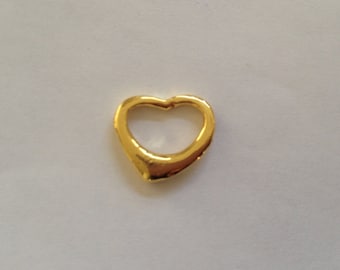 Gold heart charm, heart, charm, gold