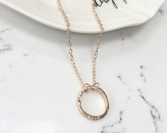 Karma Circle Of Life Pendant Charm Necklace Hoop - Silver or Gold