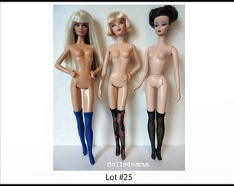 3 prs Barbie Doll STOCKINGS fits model muse Barbie, Silkstone, Fashionistas, FR - Lot #25 - by dolls4emma