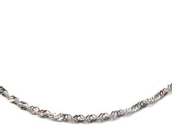 14k gold chain, gold necklace, white gold necklace, Singapore necklace