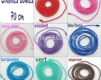 Ball chain 2 mm individually Metal purple 70 cm with clasp