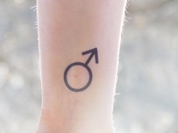 Items Similar To Temporary Tattoo Gender Symbol Male Gender Sign