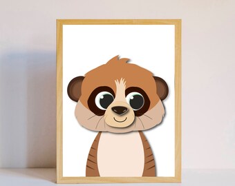 Little meerkat nursery print