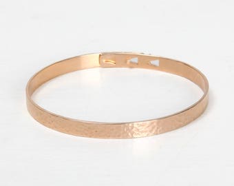 AVA BRACELET - Thin and hammered, adjustable