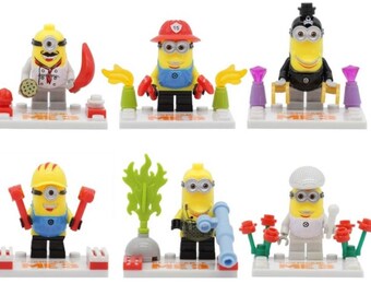 6-Figure Lego Minion batch (despicable) customized