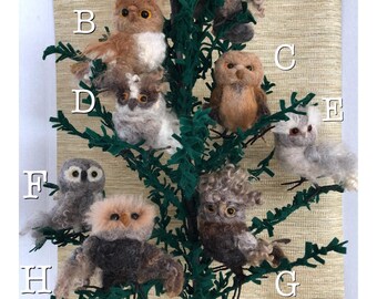 Little Ornamental needle felted Owls