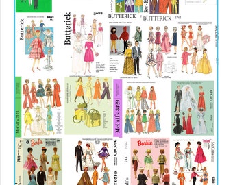 264 sewing patterns for barbie, skipper and other fashion dolls on DVD - also a few extras