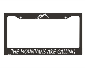The Mountains Are Calling License Plate Frame | License Plate |Mts02| Mountains License Plate Holder | Hiking Adventure License Plate