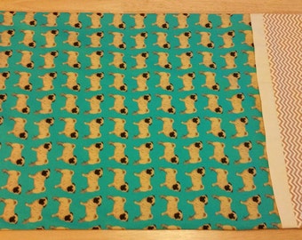 Set of 2 Pug fabric pillowcases
