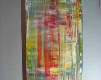 Inspired by Gerhard Richter Original Fine Modern Art Abstract Painting Red medium sized